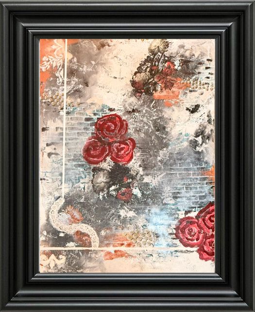 Crimson Rebirth – Original Mixed Media & Acrylic Canvas Painting