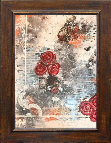 Crimson Rebirth – Original Mixed Media & Acrylic Canvas Painting